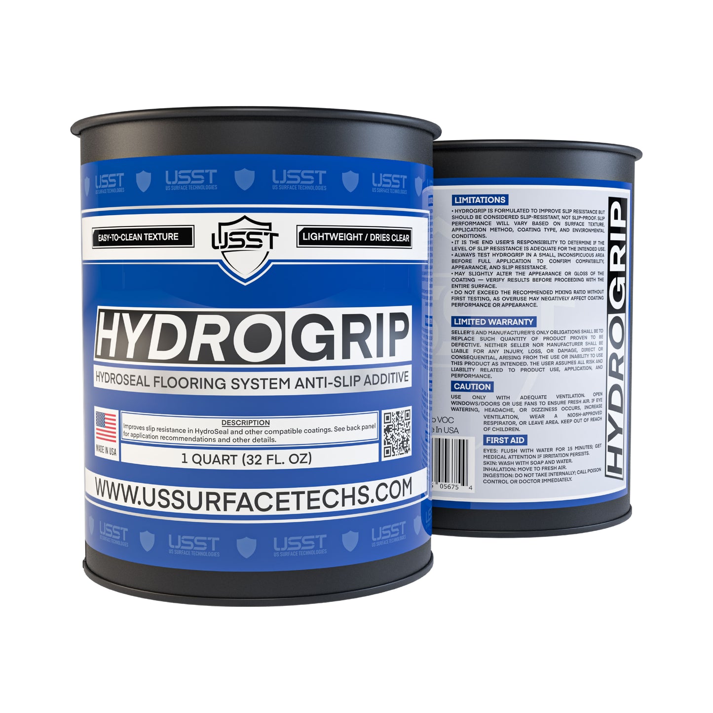 HydroGrip 1-quart additive designed to improve slip resistance in HydroSeal and other epoxy coatings while maintaining clear finish.