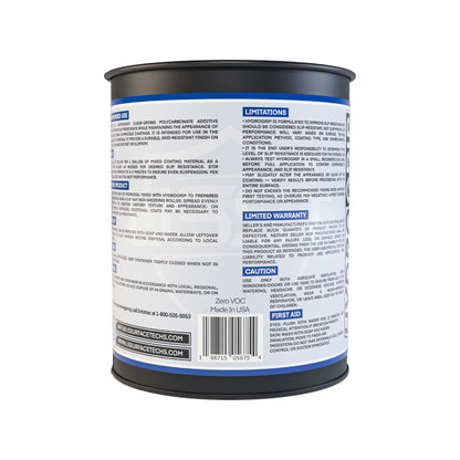 HydroGrip non-slip additive 1-quart bottle formulated to enhance traction and safety on sealed concrete or epoxy floors.