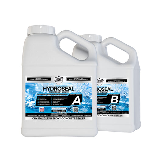 HydroSeal 2-gallon epoxy concrete sealer offering long-lasting, odor-free protection and consistent coverage.